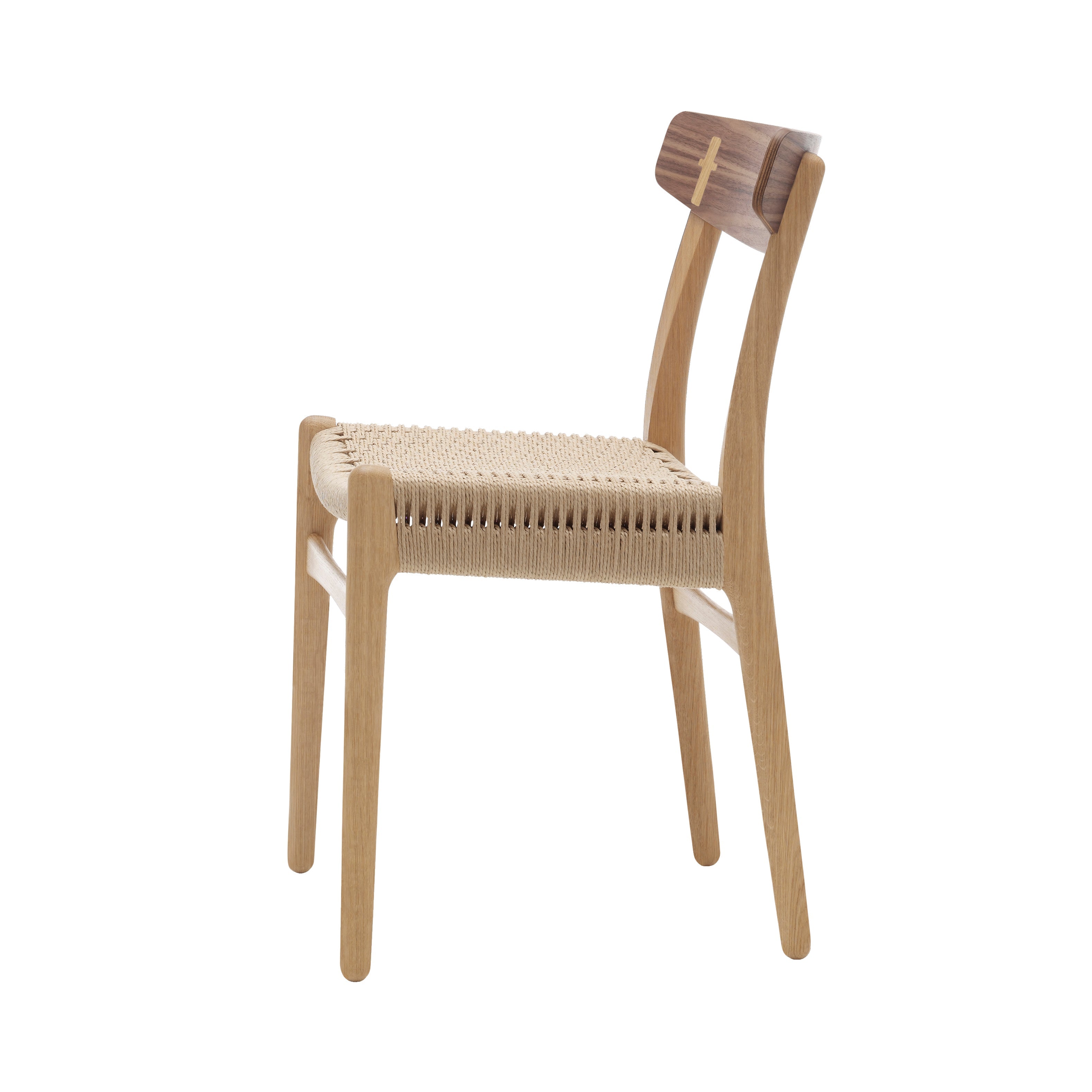 CH23 Dining Chair: Natural + Oiled Oak + Walnut + Without Cushion