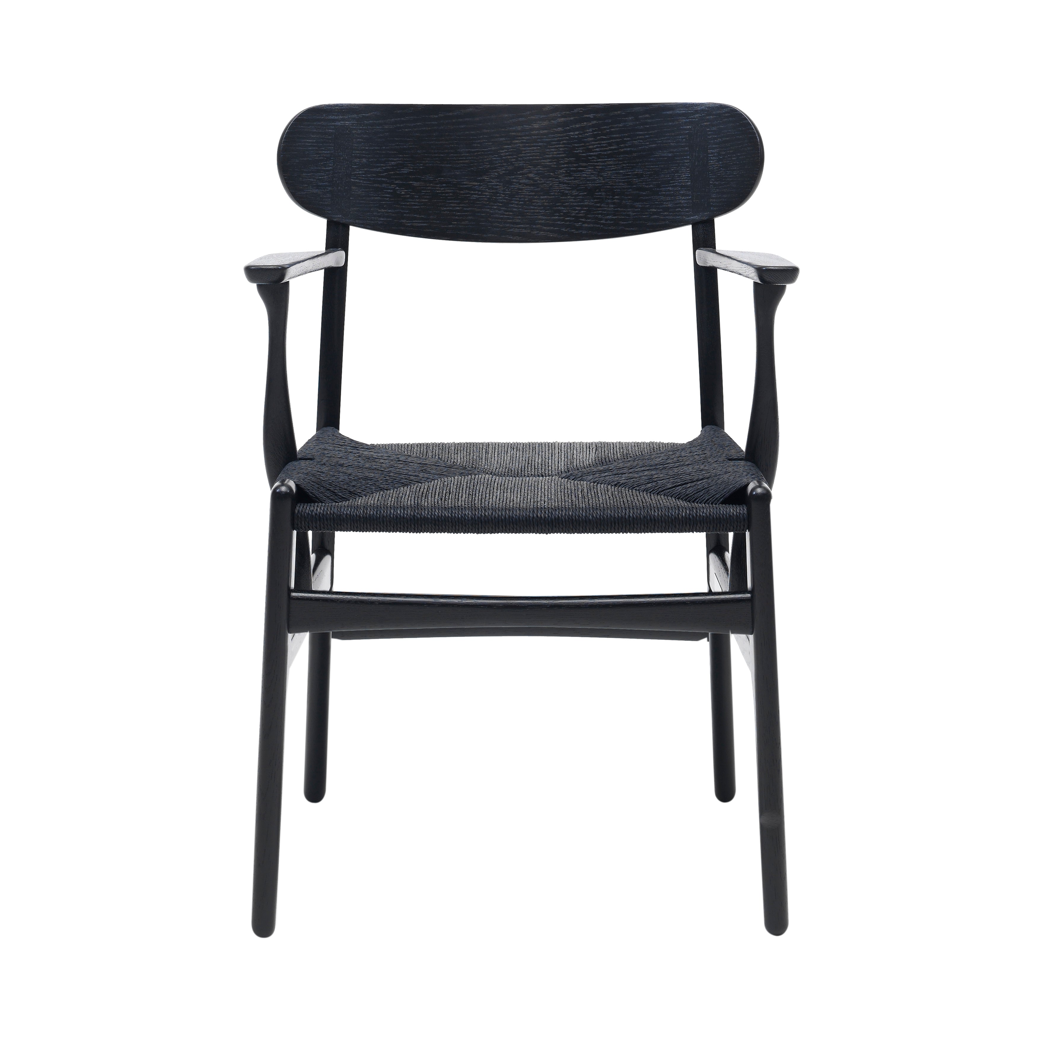 CH26 Dining Chair: Black + Black Oak