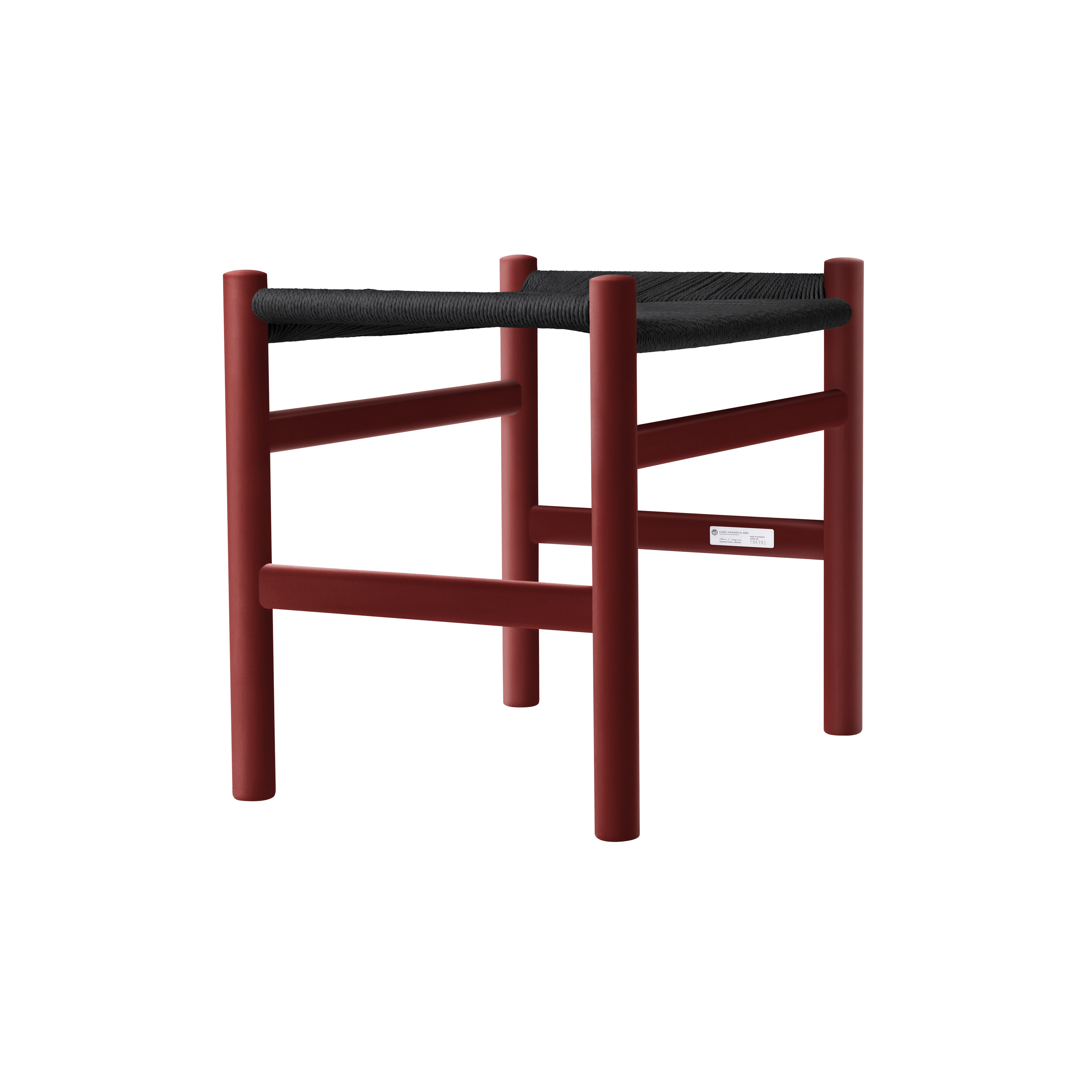 CH53 Footstool: Low + Black + Red Brown Beech