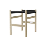 CH53 Footstool: High + Black + Soaped Beech