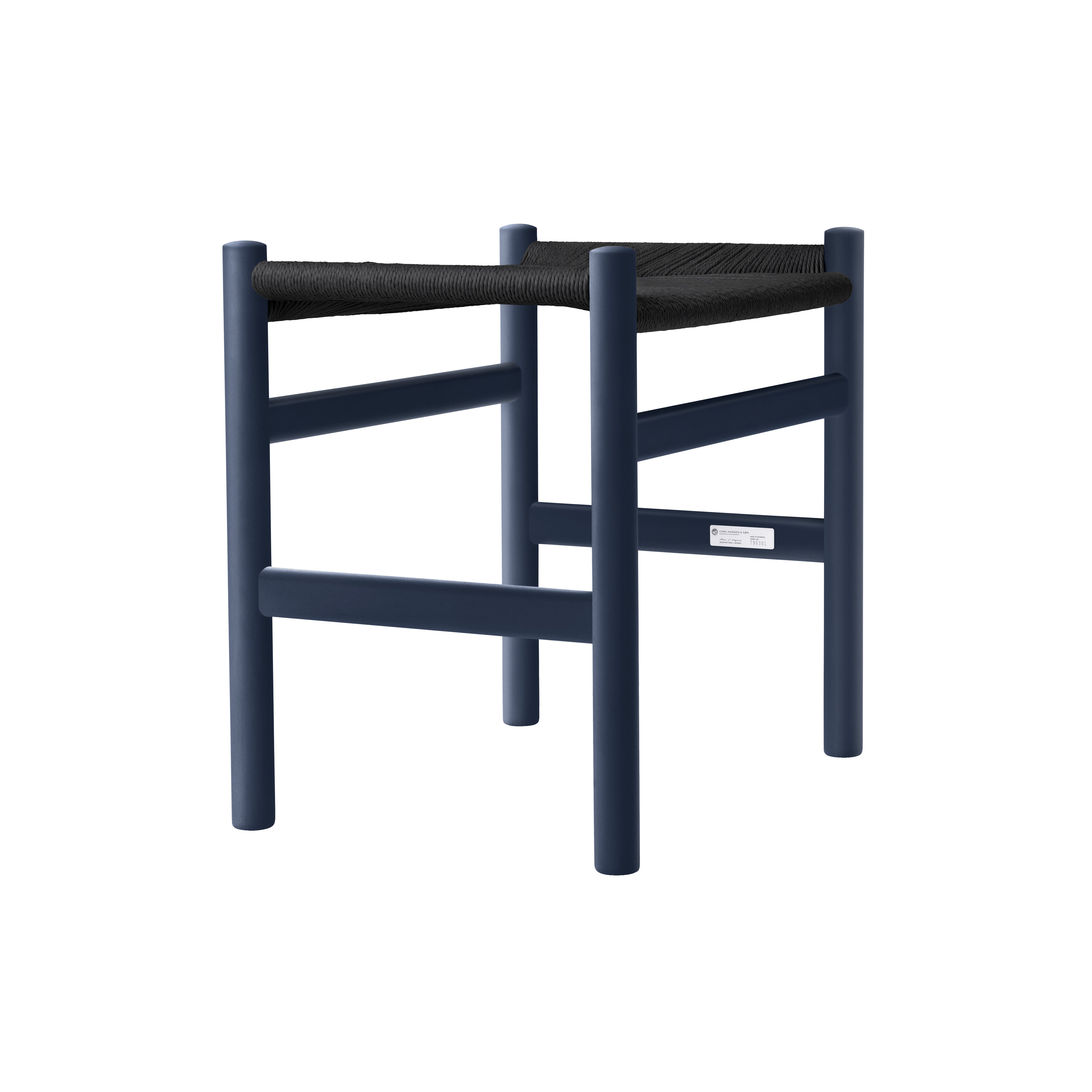 CH53 Footstool: High + Black + Blue Beech