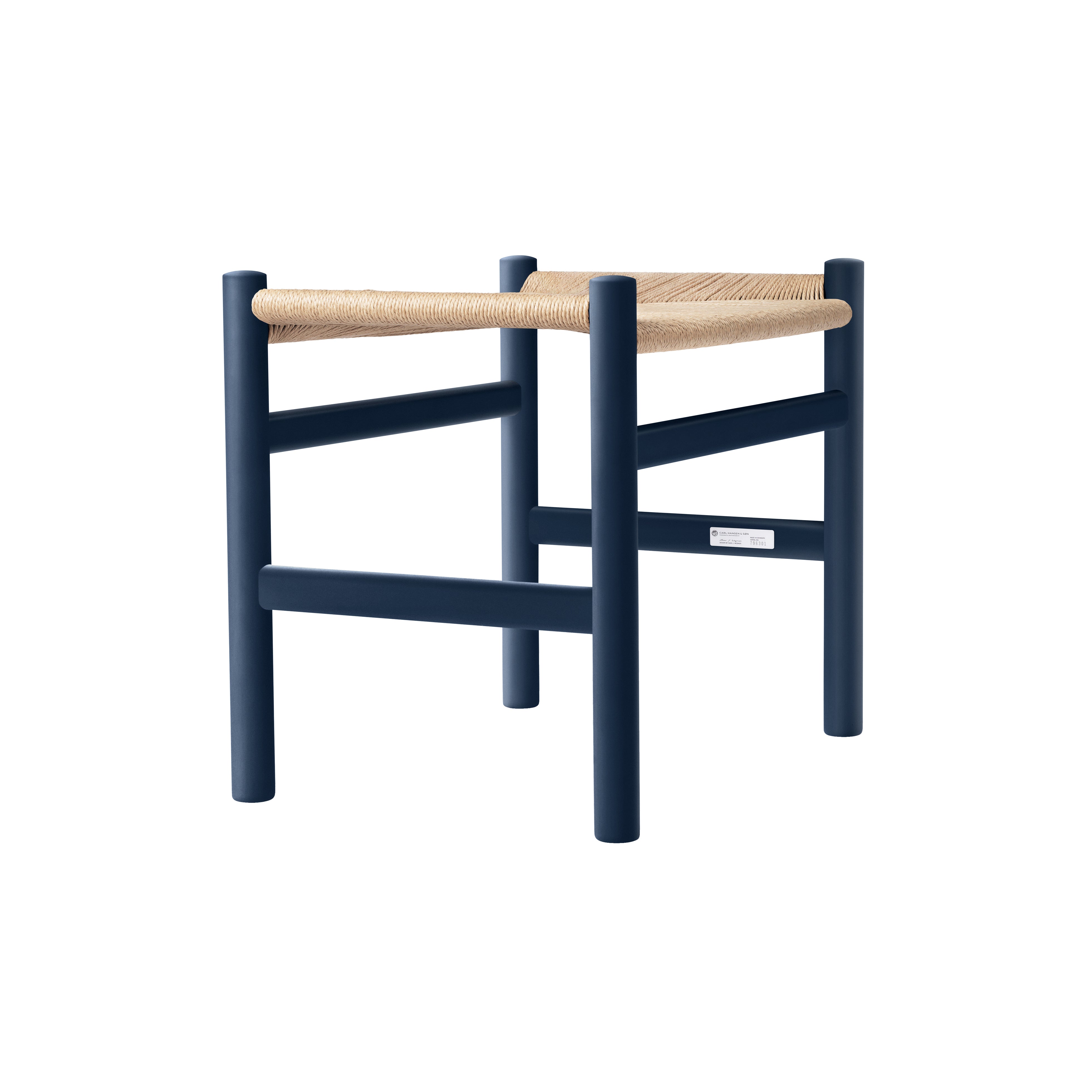 CH53 Footstool: Low + Natural + Blue Beech