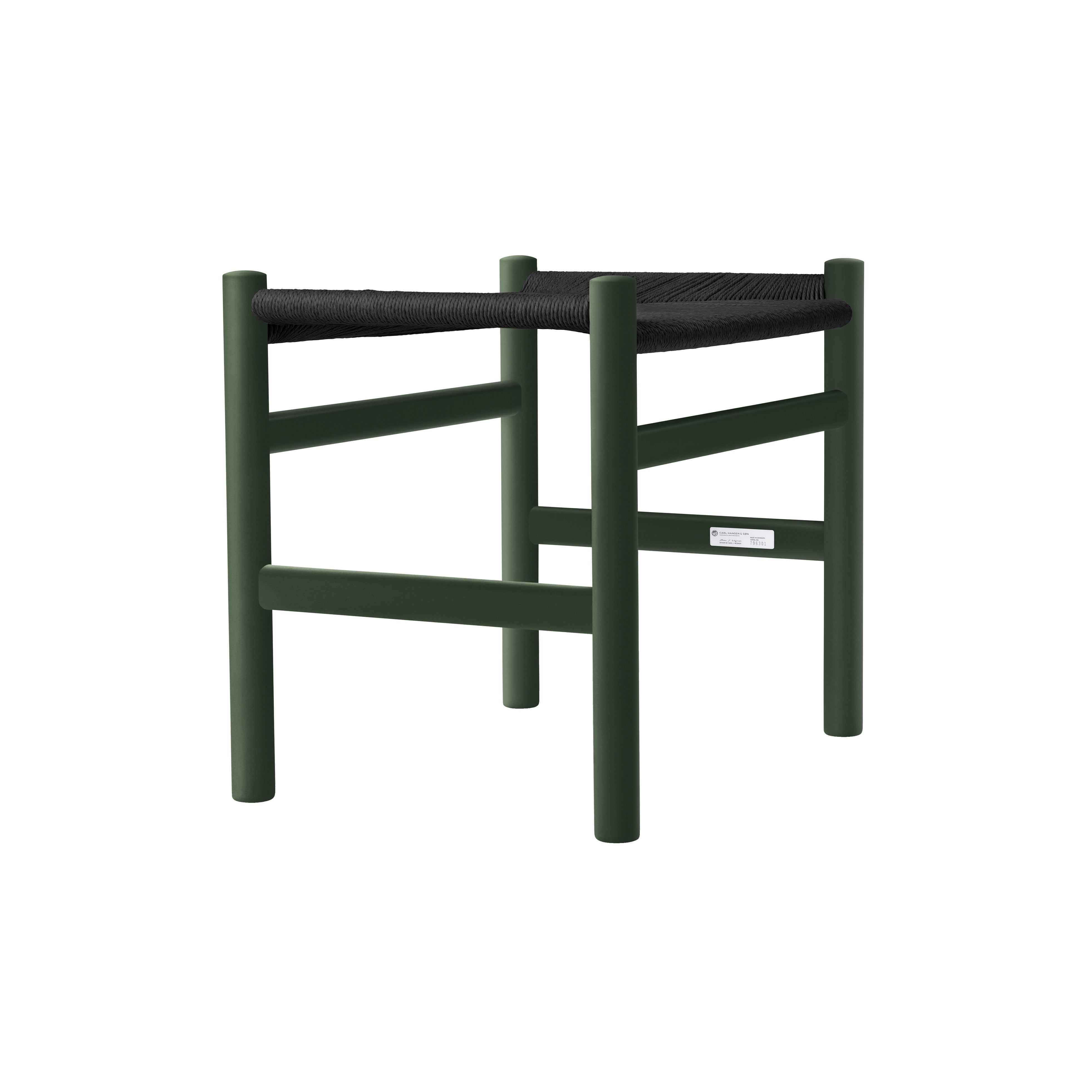 CH53 Footstool: Low + Black + Green Beech