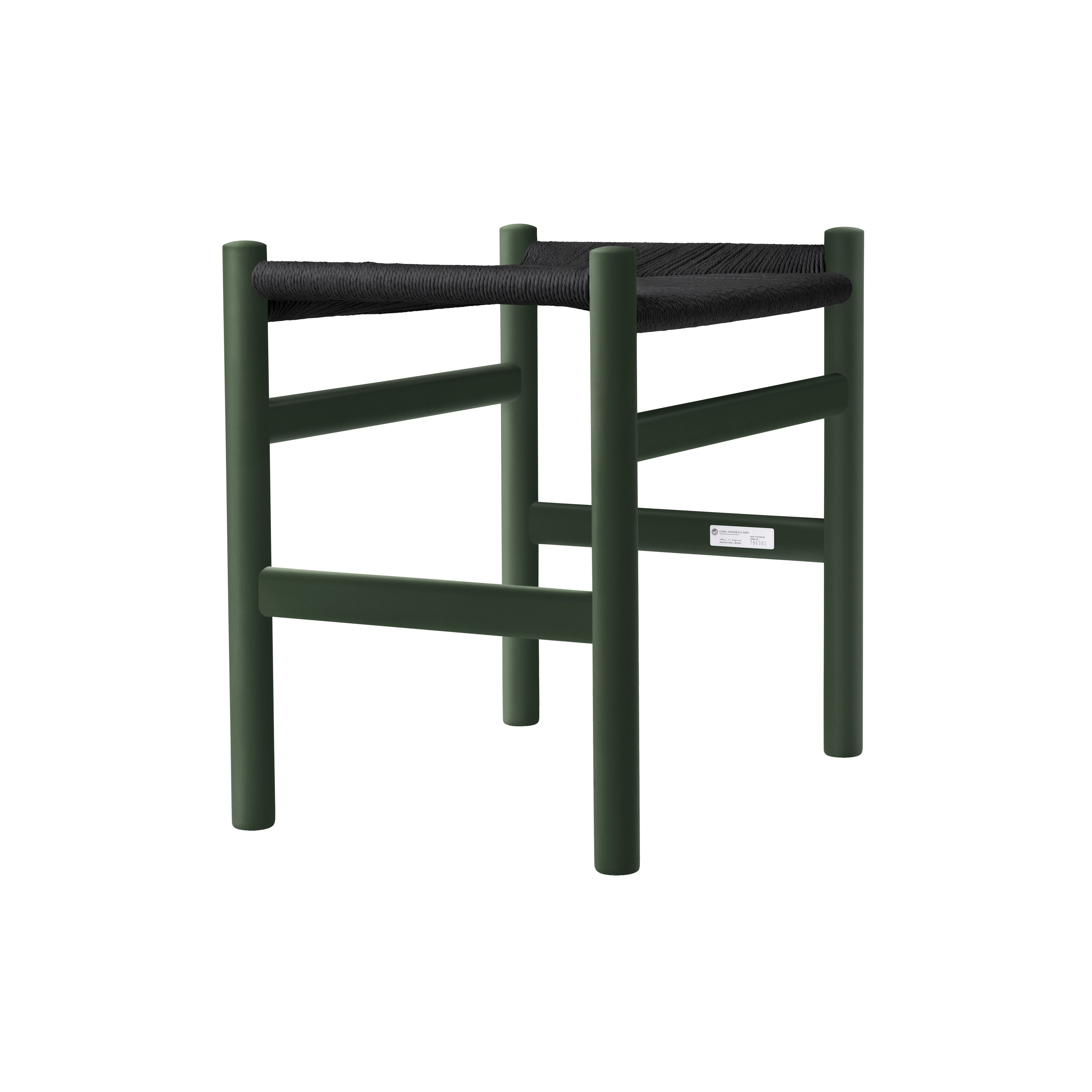 CH53 Footstool: High + Black + Green Beech