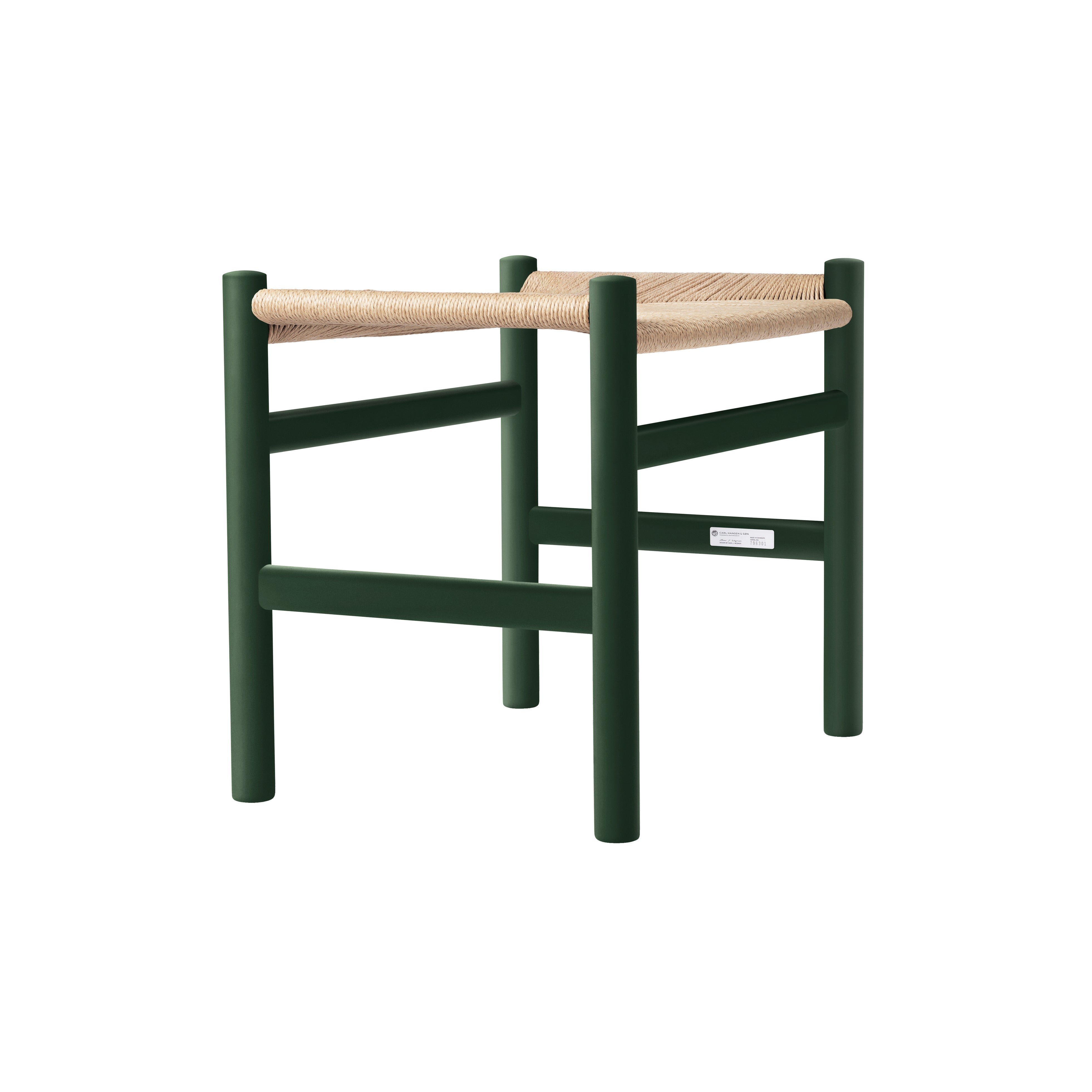 CH53 Footstool: Low + Natural + Green Beech
