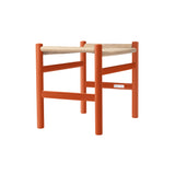 CH53 Footstool: Low + Natural + Orange Red Beech