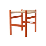CH53 Footstool: High + Natural + Orange Red Beech