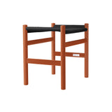 CH53 Footstool: High + Black + Orange Red Beech