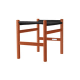 CH53 Footstool: Low + Black + Orange Red Beech