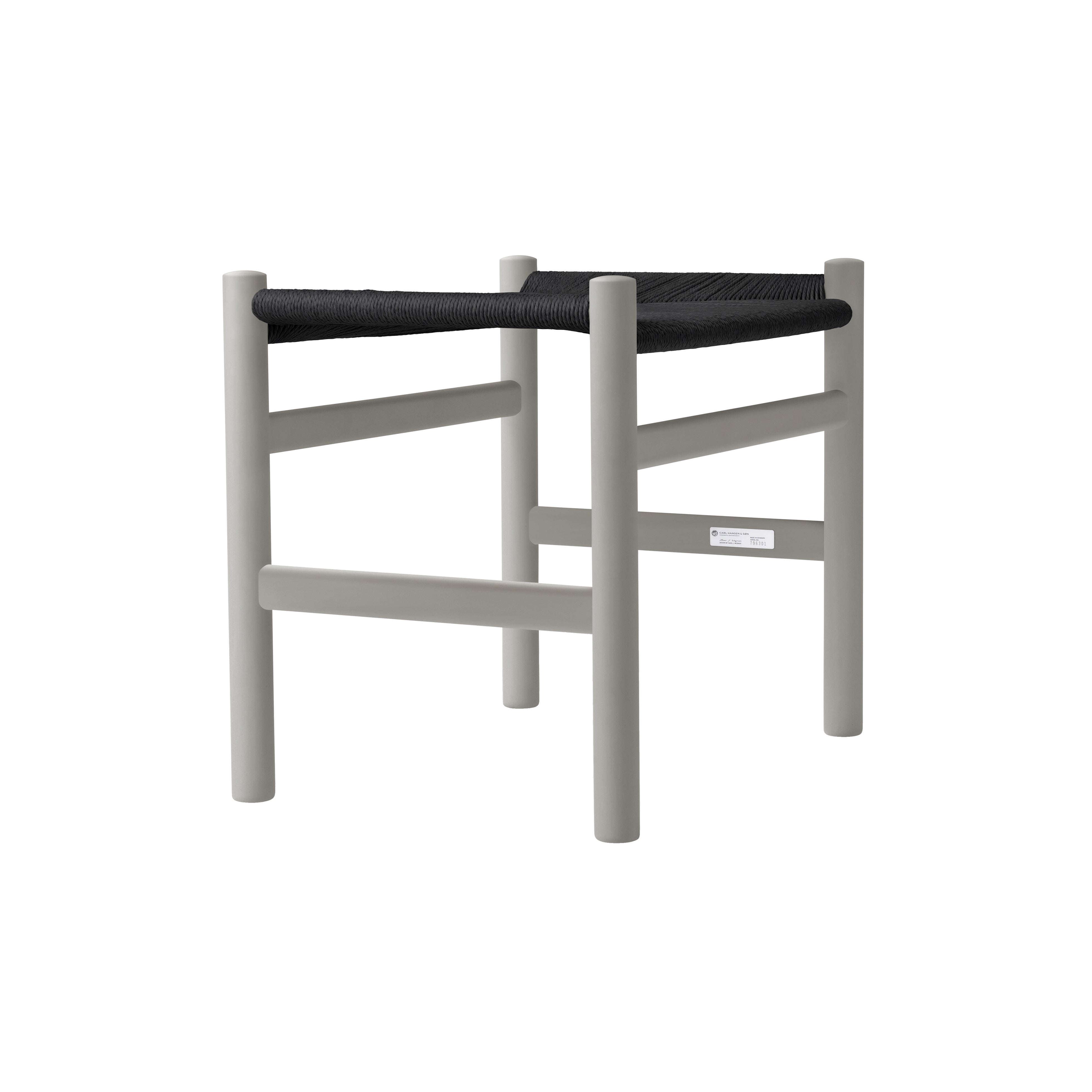 CH53 Footstool: Low + Black + Silver Grey Beech