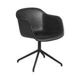 Fiber Armchair: Swivel Base + Upholstered + Black