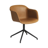 Fiber Armchair: Swivel Base + Upholstered + Anthracite Black
