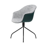 Bat Meeting Chair: 4 Star Swivel Base + Front Upholstery + Black Matt + Dark Green