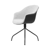Bat Meeting Chair: 4 Star Swivel Base + Front Upholstery + Black Matt + Black