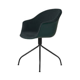 Bat Meeting Chair: 4 Star Swivel Base + Front Upholstery + Black Matt + Dark Green