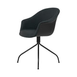 Bat Meeting Chair: 4 Star Swivel Base + Front Upholstery + Black Matt + Black
