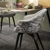 Bat Dining Chair: Wood Base + Fully Upholstered