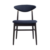 Gent Dining Chair: Wood Base + Fully Upholstered + Black Stained Ash