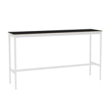 Base High Table: 190 + High + Narrow + Black + White Laminate + Plywood Edge