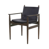 Journey Dining Armchair: Saddle Leather + Dark Brown Oak + Black