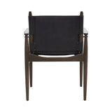 Journey Dining Armchair: Saddle Leather + Dark Brown Oak + Black