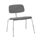 Kevi 2063 Lounge Chair: Polished Chrome + Front Upholstered + Black Lazure