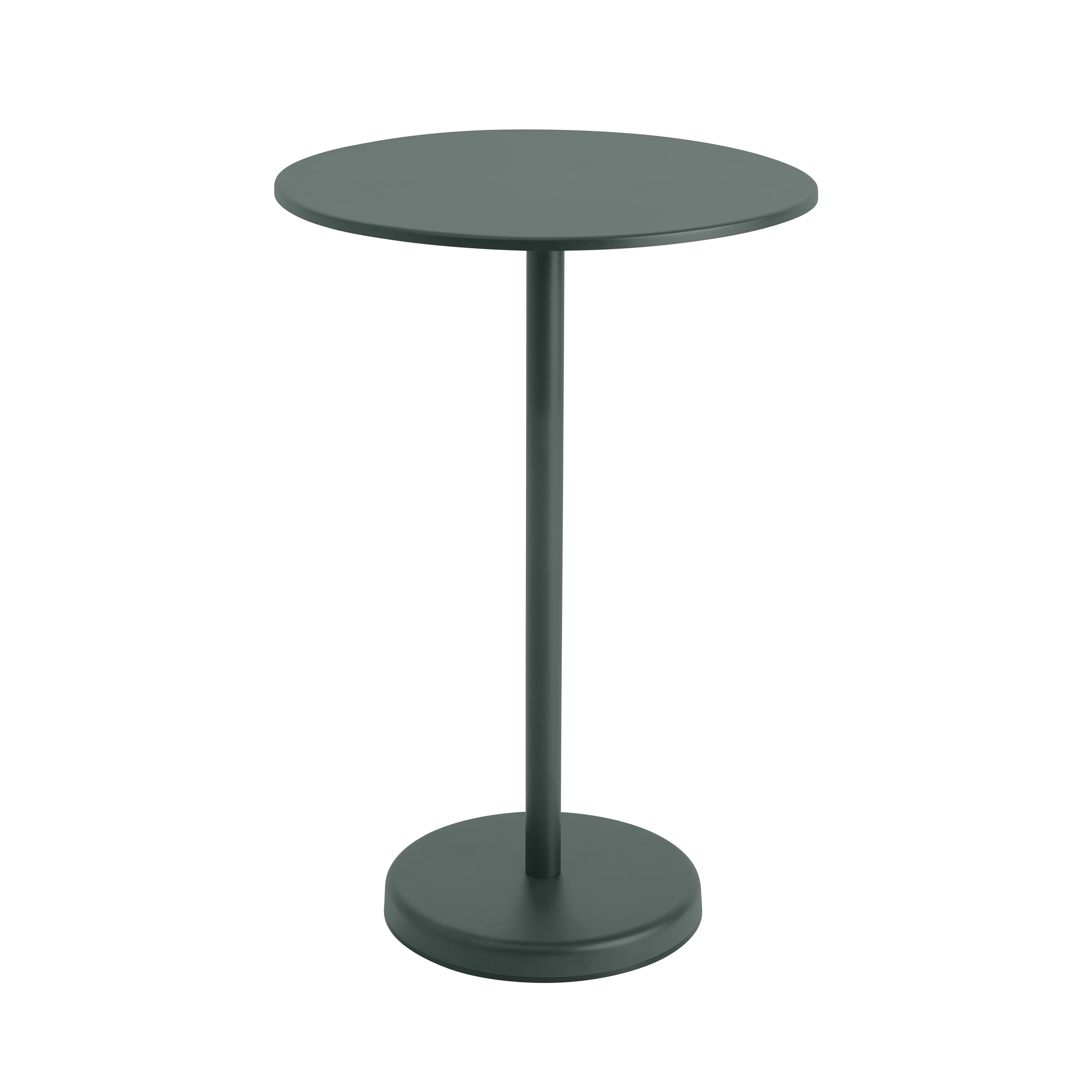 Linear Steel Café Table: High + Dark Green + Round