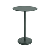 Linear Steel Café Table: High + Dark Green + Round