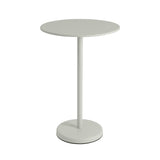 Linear Steel Café Table: High + Grey + Round