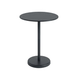 Linear Steel Café Table: Medium + Black + Round