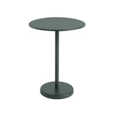 Linear Steel Café Table: Medium + Dark Green + Round