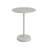 Linear Steel Café Table: Medium + Grey + Round