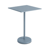 Linear Steel Café Table: High + Pale Blue + Square