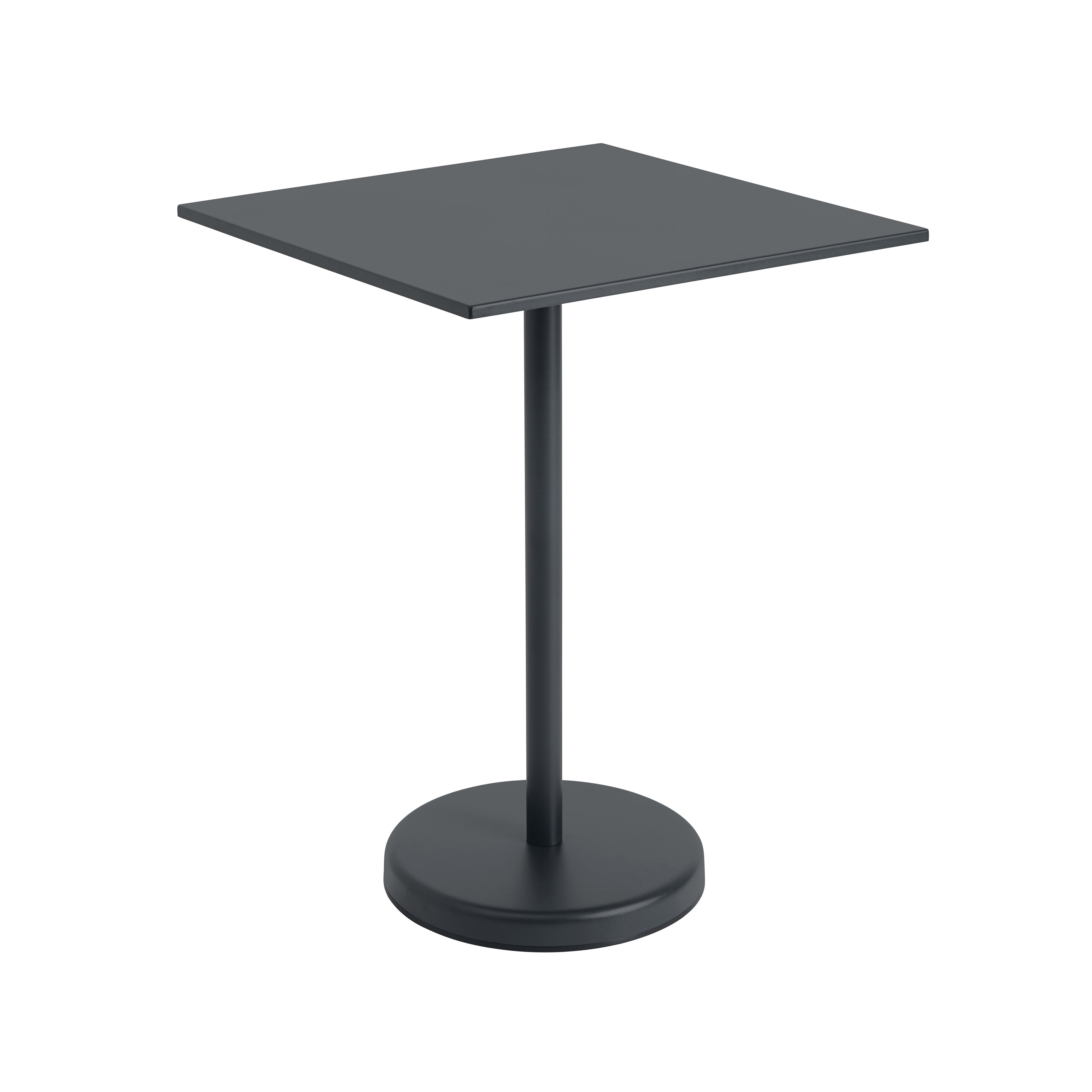Linear Steel Café Table: Medium + Black + Square