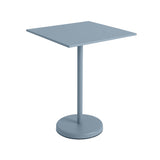 Linear Steel Café Table: Medium + Pale Blue + Square