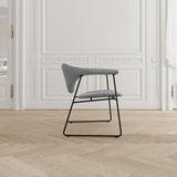 Masculo Dining Chair: Sledge Base