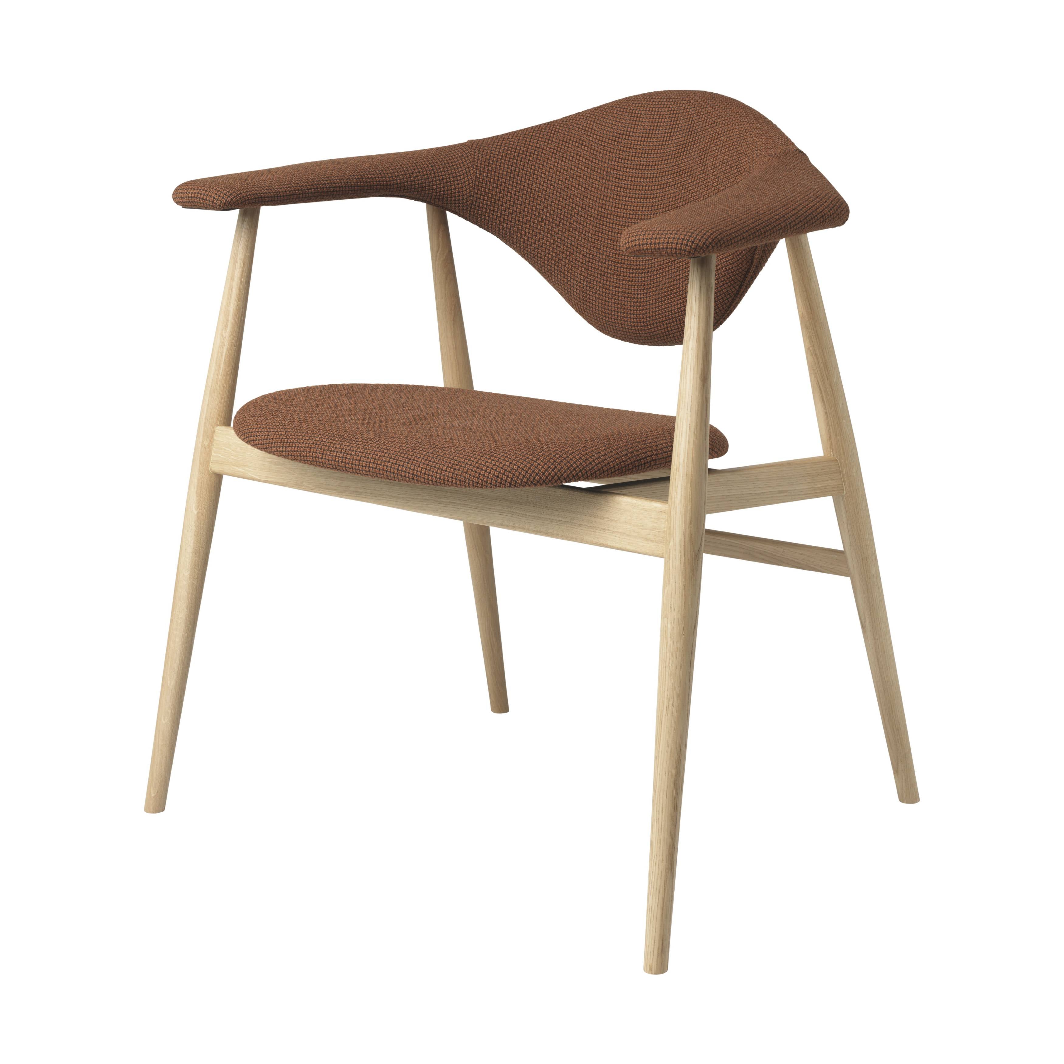 Masculo Dining Chair: Wood Base + Oak Semi Matt Lacquered