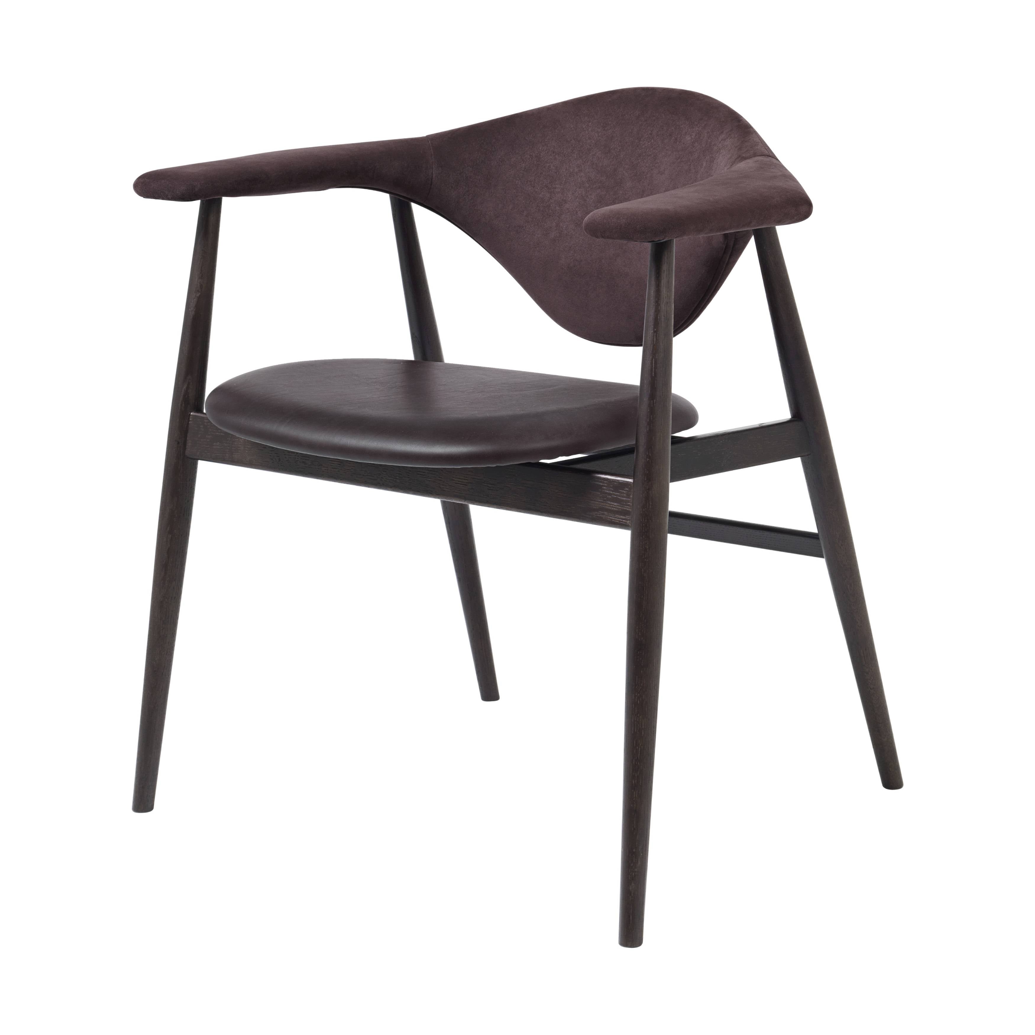 Masculo Dining Chair: Wood Base + Smoked Oak Matt Lacquered
