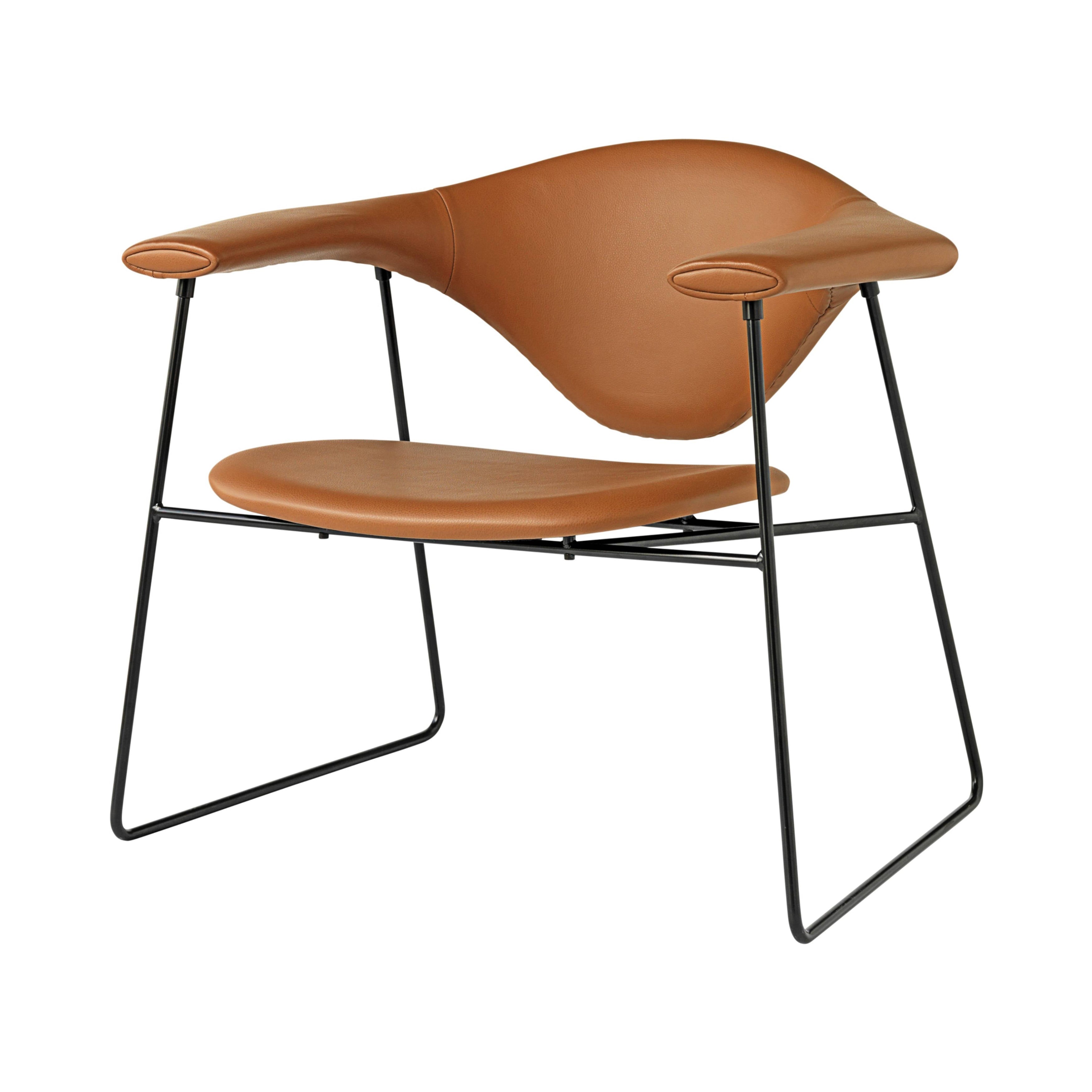Masculo Lounge Chair: Sledge Base + Black Semi Matt