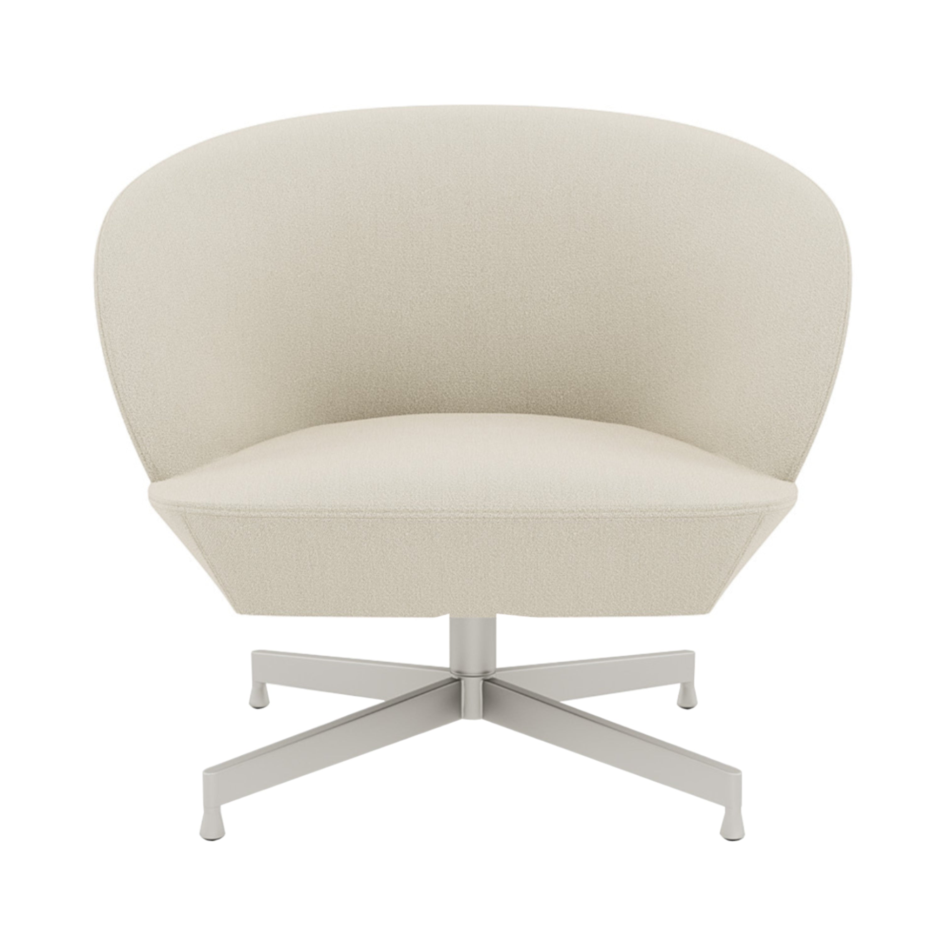 Oslo Lounge Chair: Swivel Base + Grey + Vidar 146