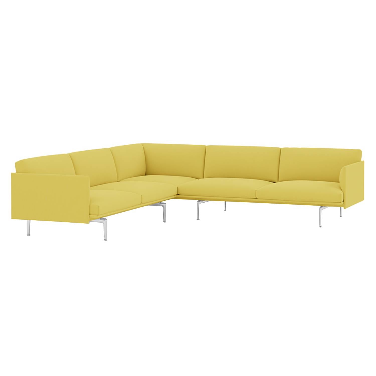Outline Corner Sofa: Polished Aluminum