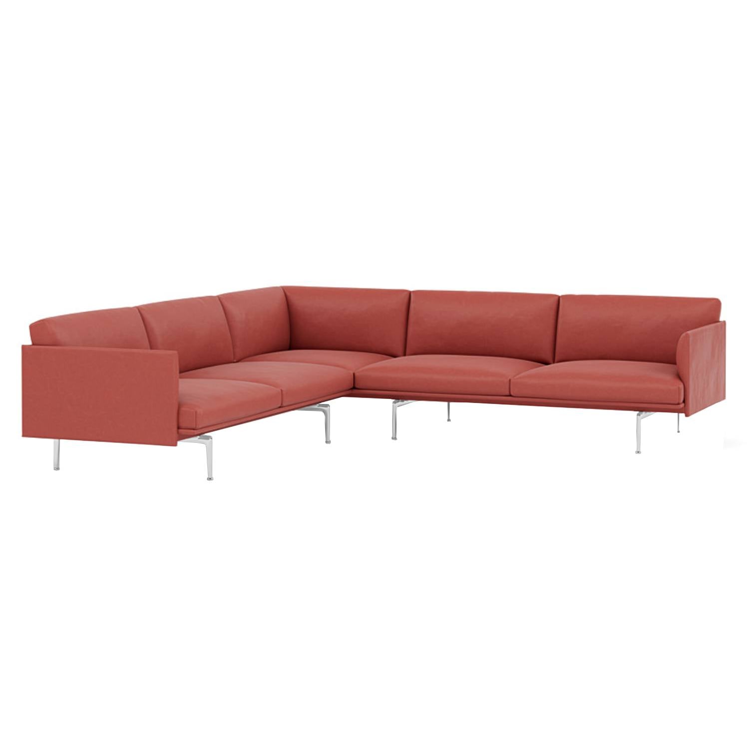 Outline Corner Sofa: Polished Aluminum