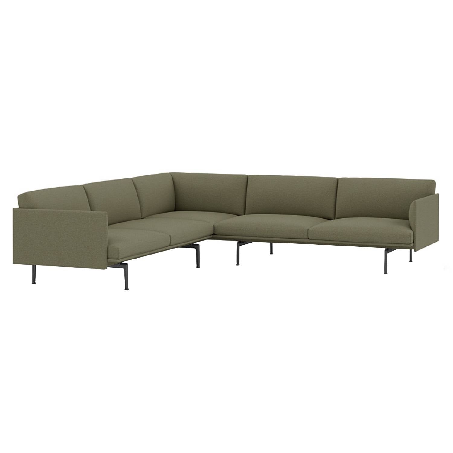 Outline Corner Sofa: Black