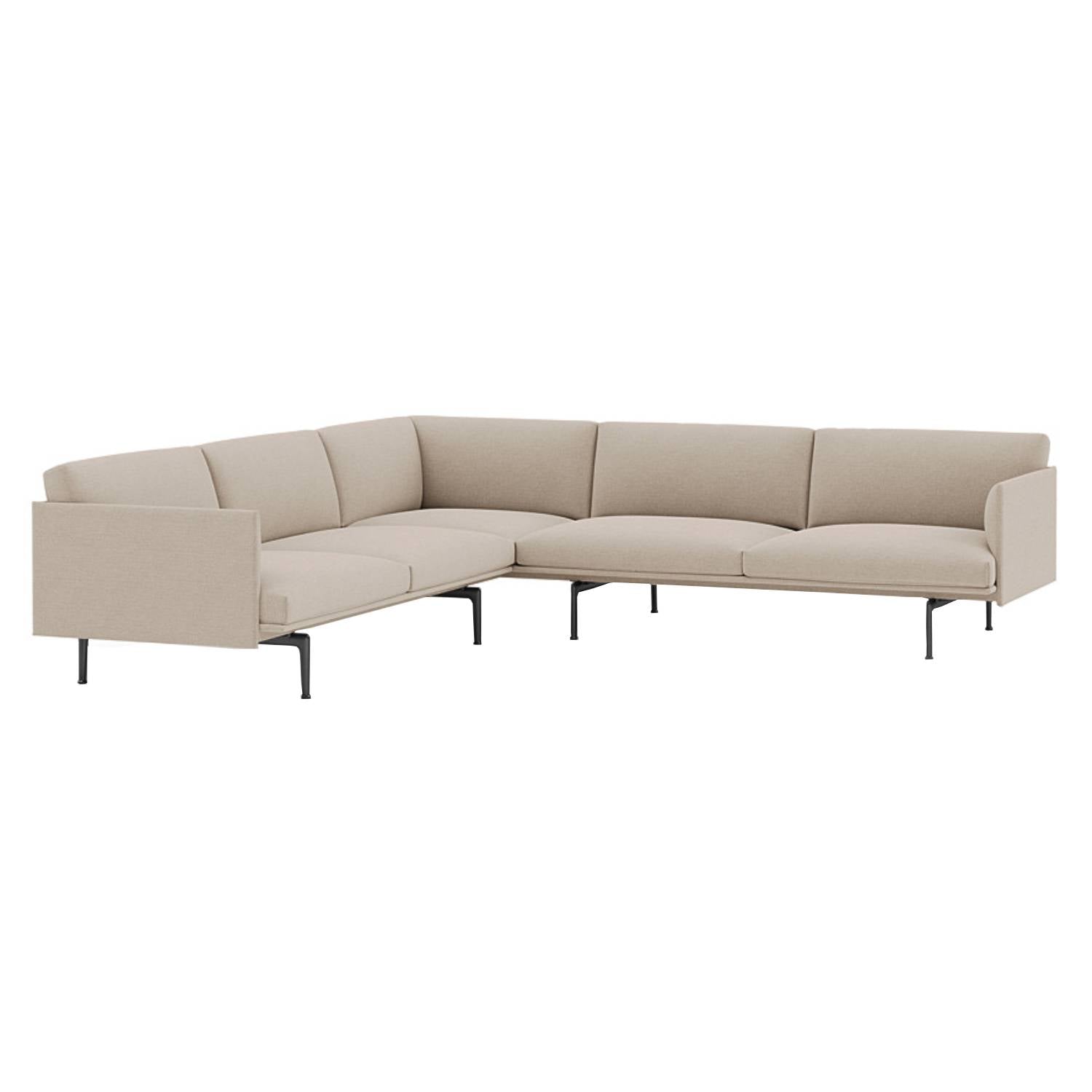Outline Corner Sofa: Black