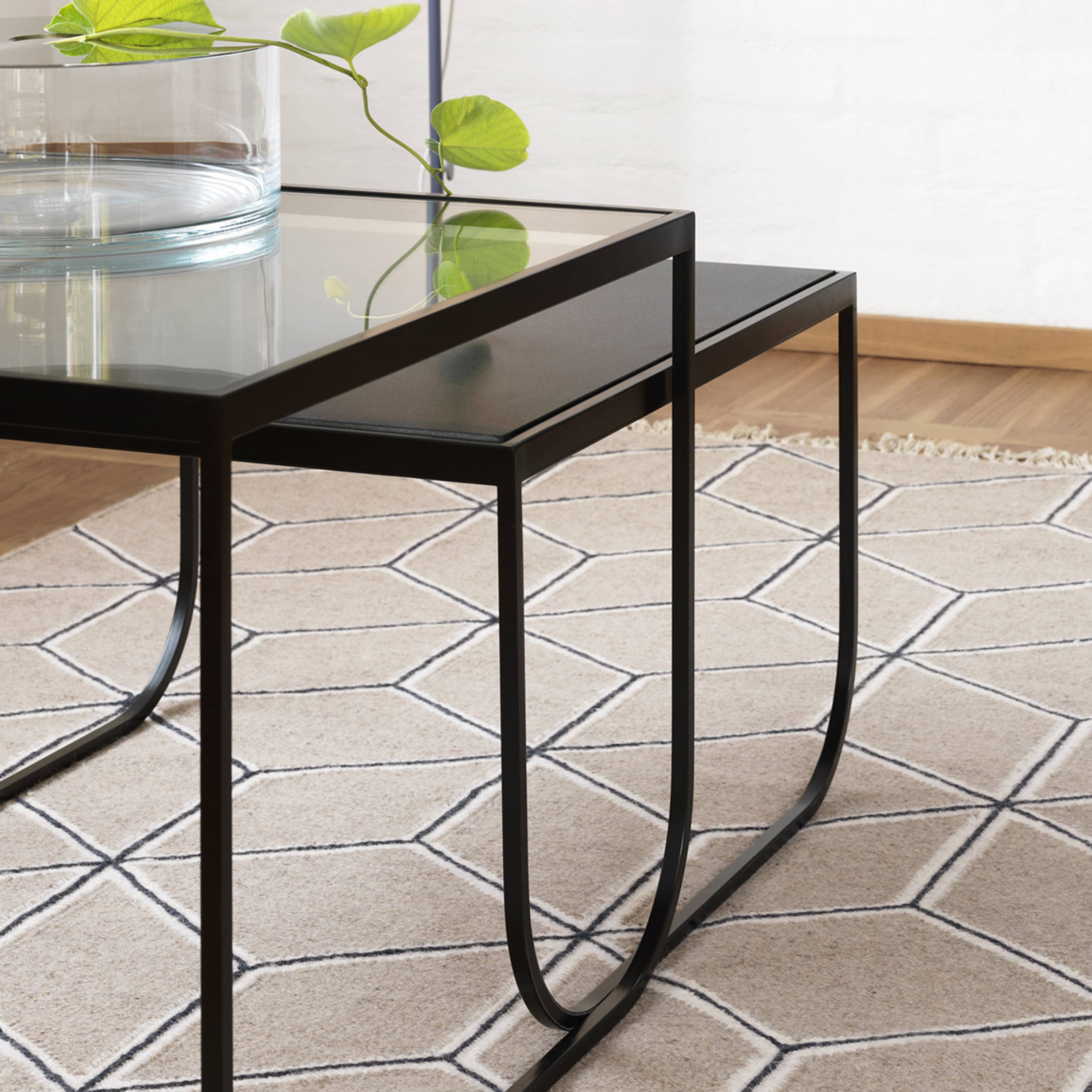 Tati Lounge Table: Large + Glass Top