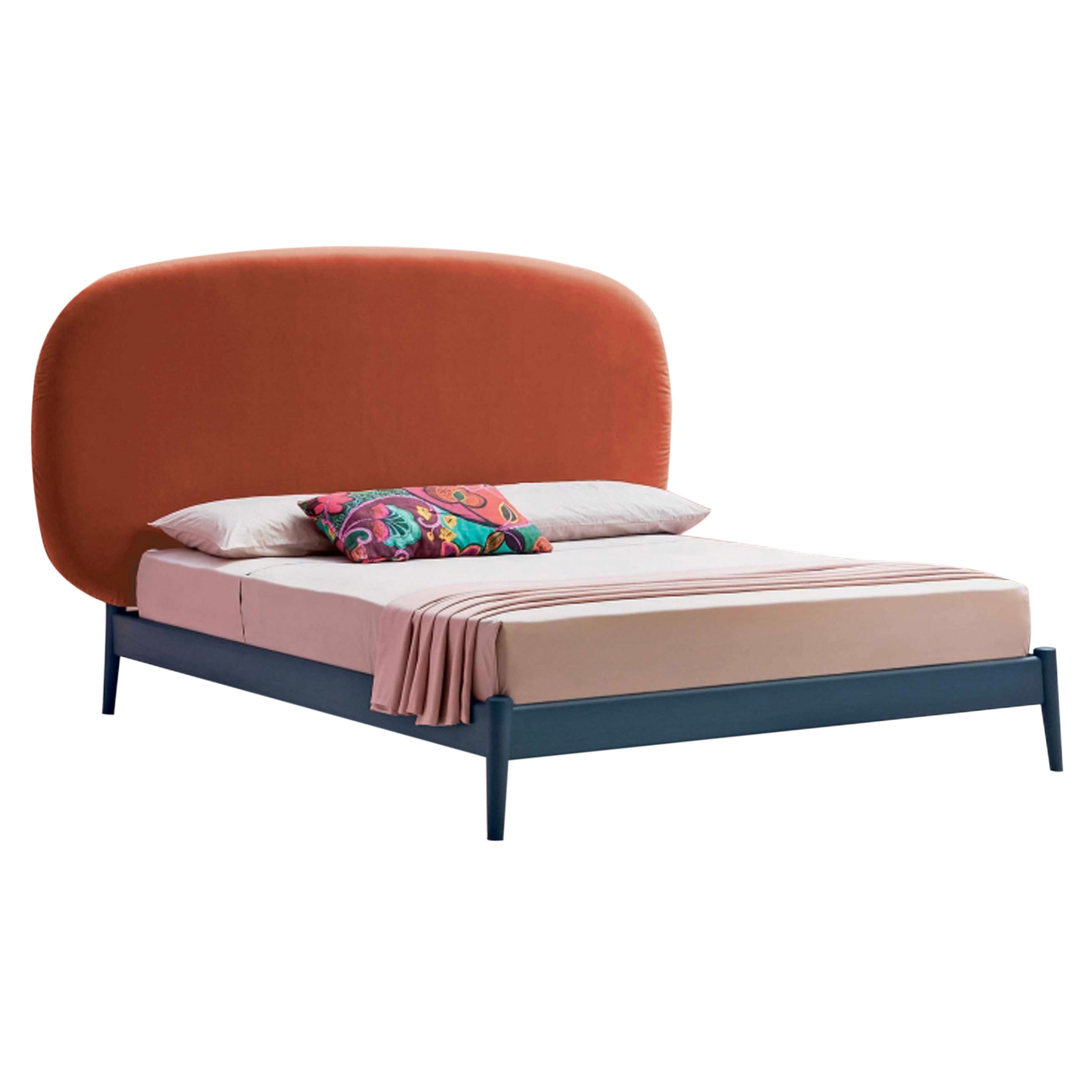 Shiko Magnum Bed: King + Intense Blue Aniline