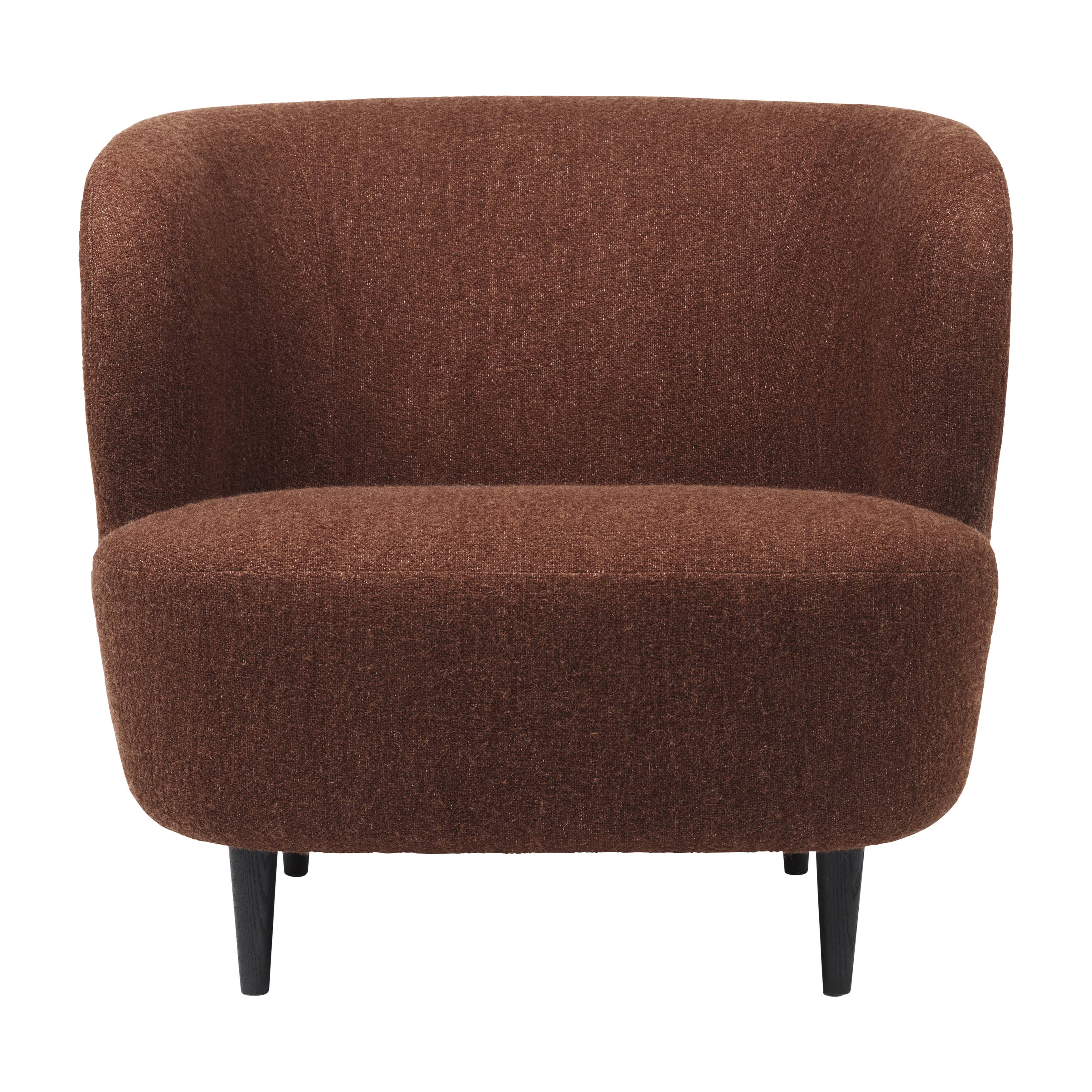 Stay Lounge Chair Large: Wood Base + Semi Matt Lacquered Black Stained Oak