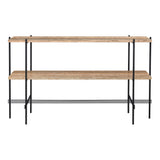 TS Console: Without Tray + Black + Warm Taupe Travertine