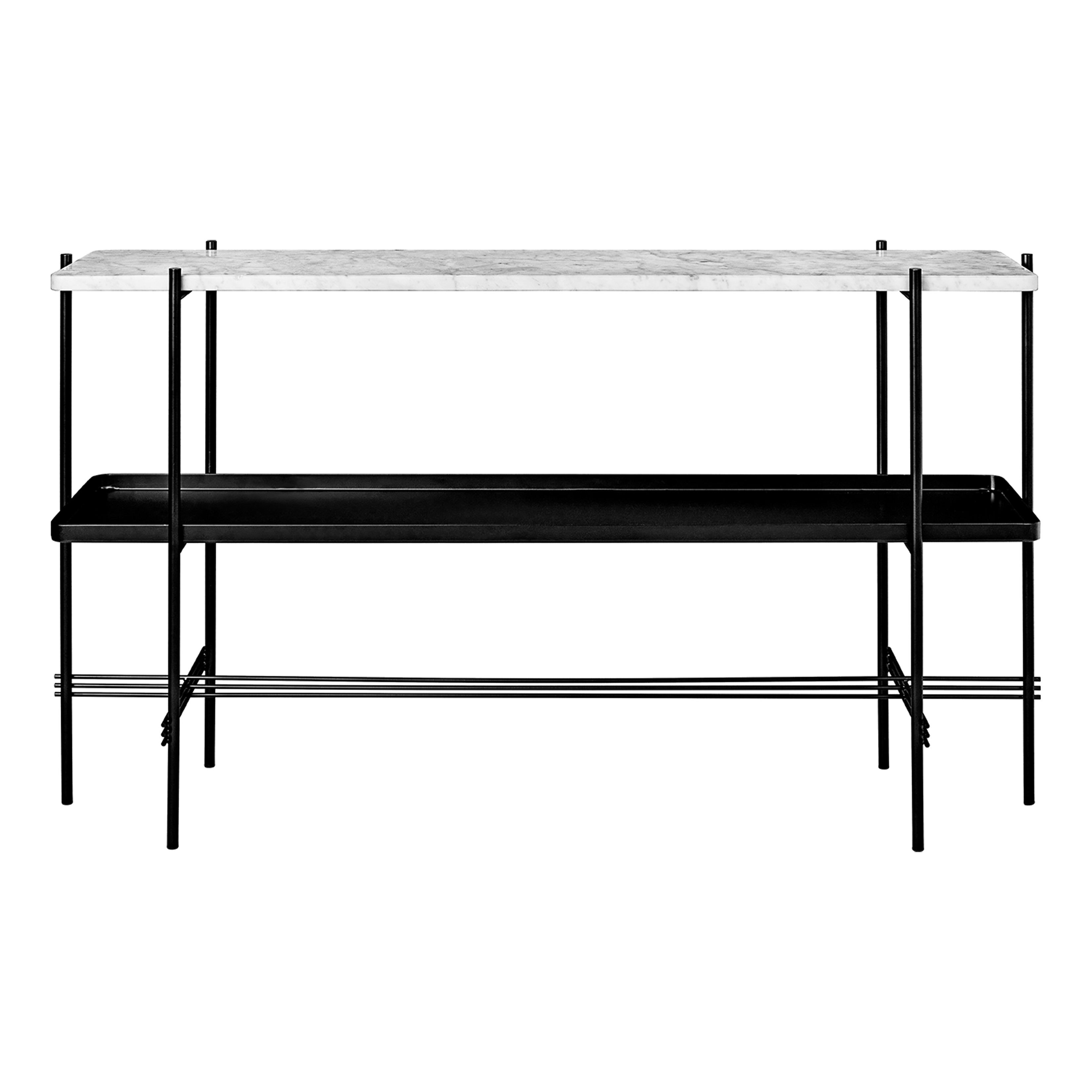 TS Console: With Tray + Black + White Carrara Marble