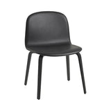 Visu Wide Chair: Wood Base + Upholstered + Black